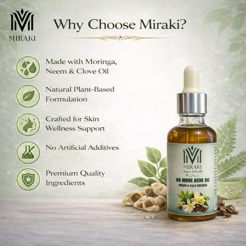 Miraki No More Acne Oil | 100% Natural Oil | Chemical Free