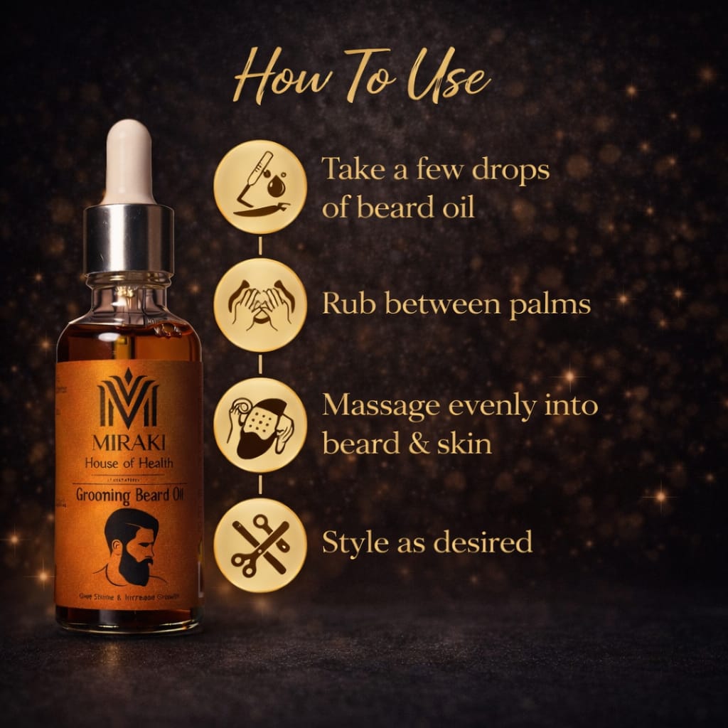 Miraki Beard Growth Oil  | 100% Herbal Oil | No Side Effect