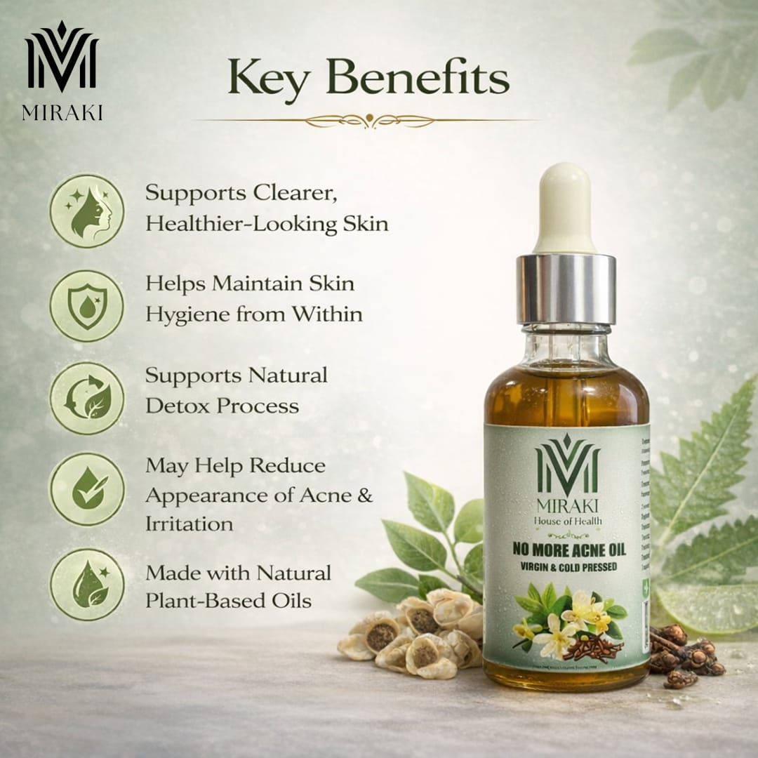 Miraki No More Acne Oil | 100% Natural Oil | Chemical Free